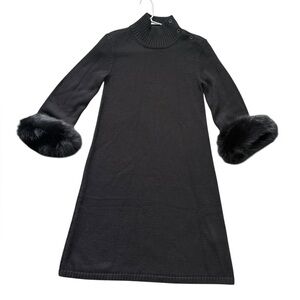 Alice + Olivia Fur Cuff Sweater Dress Small
